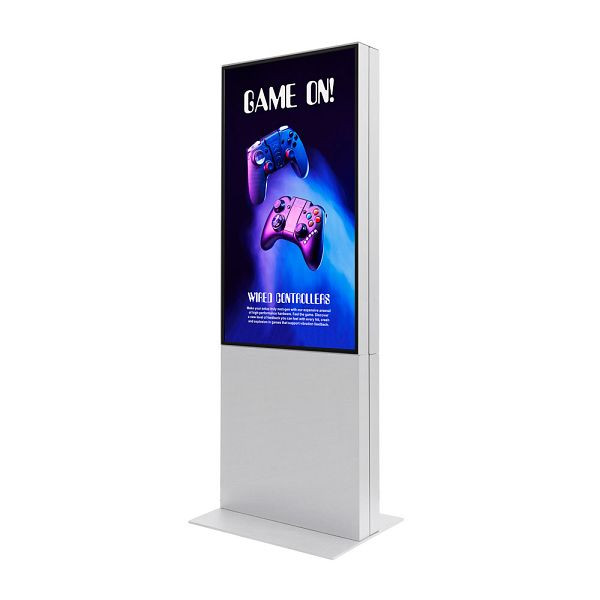 Showdown Displays Digitale Smart Line Infostele doppelseitig 50" mit Samsung-Bildschirm Weiß, DITDTOTEM50C9003ESF