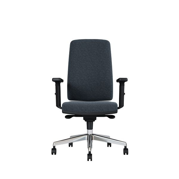 Bisley Bürodrehstuhl Stone, Tiefenverstellbarer Sitz, Mit 3D Armlehnen, Aluminiumfußkreuz, TN9808 black pepper, STONETADTN9808