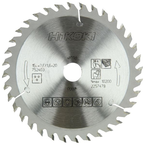 HiKOKI TCT Kreissägeblatt Holz 150x20/16xZ36 Wechselzahn, 752403