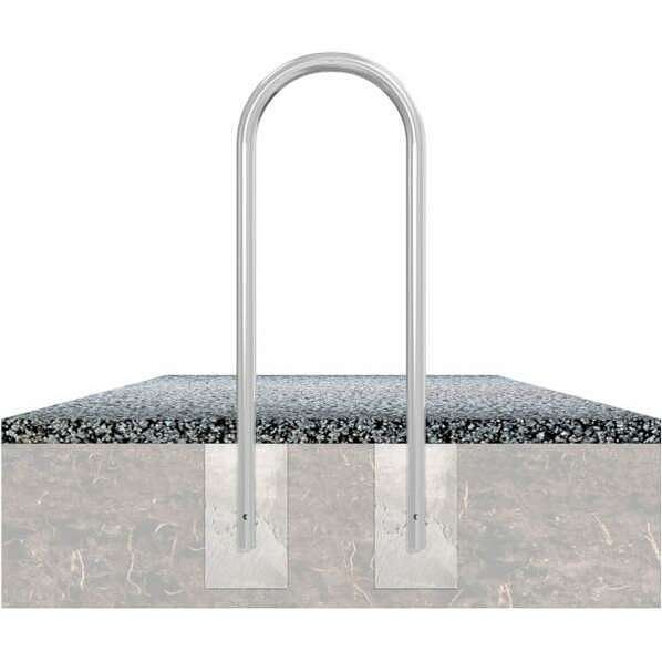 Schake Rundbügel aus Stahlrohr Ø 48 x 2,5 mm, Breite: 460 mm, Gesamthöhe: 900 mm, ohne Querholm, feuerverzinkt, zum Aufdübeln, 448_046P