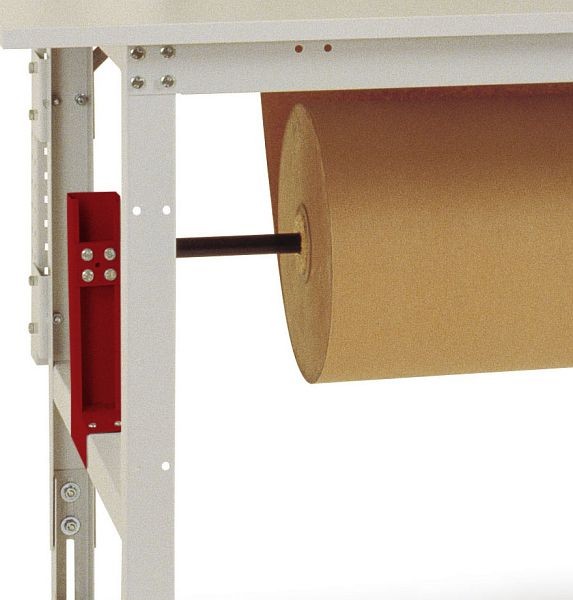 Manuflex Rollen-Achssatz für PACKPOOL Packtische Breite = 1750 mm, Länge x Ø = 1380 x 24 mm, Rubinrot, AS1202.3003
