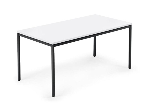 Deskin Konferenztisch MULTI MODUL, Platte Weiß, Gestell Schwarz RAL 9005, B 1200 x T 800 x H 728 mm, 359569