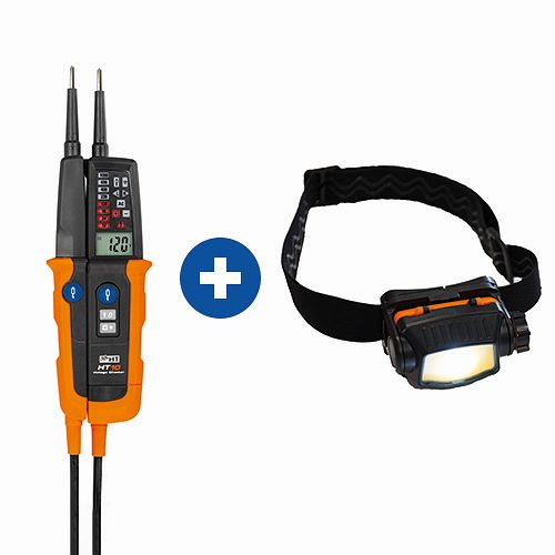 HT Instruments Aktionspaket HT10 Spannungsprüfer & HEAD LED Kopflampe, 2009950