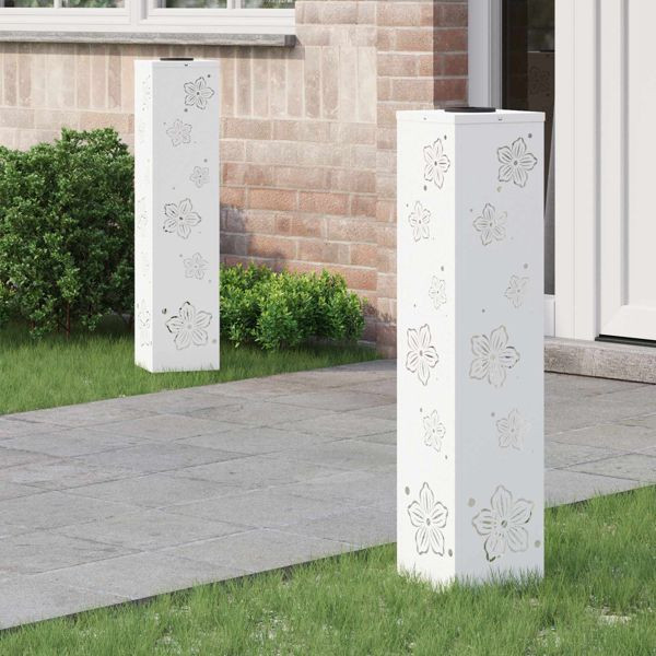 vidaXL Solar LED Weg Licht 2 pcs Weiß Kalt gewalzter Stahl, 879745