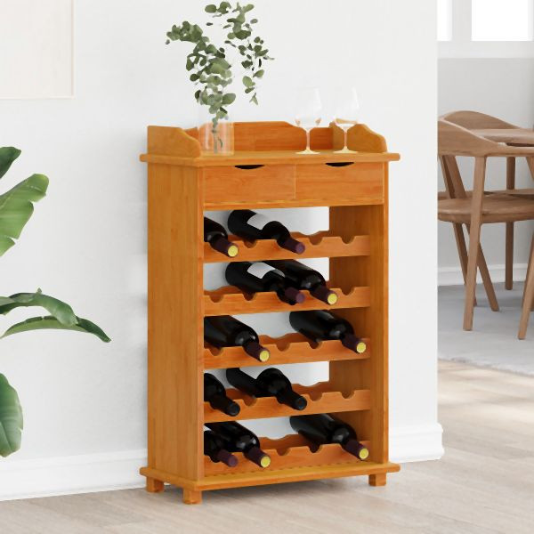 vidaXL Weinregal 90x60x30 cm Massives Kiefernholz, 4012190