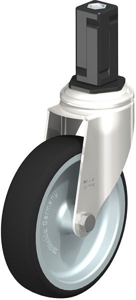 Blickle LKRXA-PATH 126G-11-EXV14 Edelstahl-Apparate-Lenkrolle mit Expander, Thermoplastisches Polyurethan, Grau, 853481