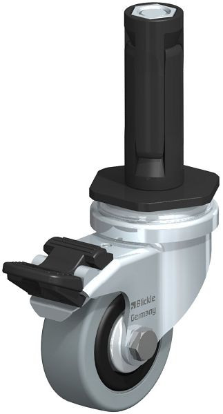 Blickle LRA-VPA 50G-FI-FA-ER02 Apparate-Lenkrolle mit Expander & Feststeller, Vollgummi, Grau, 847935