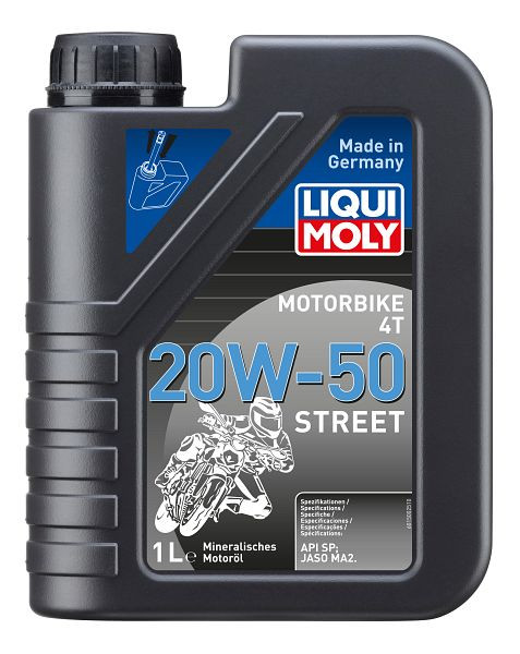 LIQUI MOLY Motoröl Motorbike 4T 20W-50 Street, Kanister Kunststoff, VE: 1 Liter, 1500