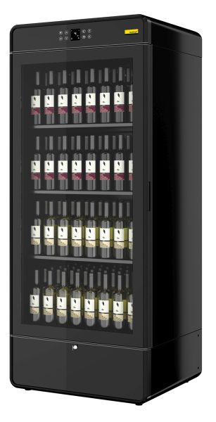 NordCap Weinlagerschrank WINE schwarz, steckerfertig, Umluftkühlung, 436600100