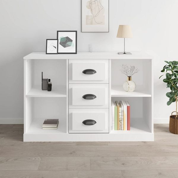 vidaXL Sideboard Hochglanz-Weiß 104,5x35,5x67,5 cm Holzwerkstoff, 816234