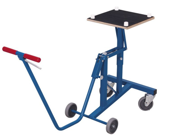 VARIOfit Tisch-Heberoller, Ladefläche: 375 x 375 mm, RAL 5010 enzianblau, sw-490.001