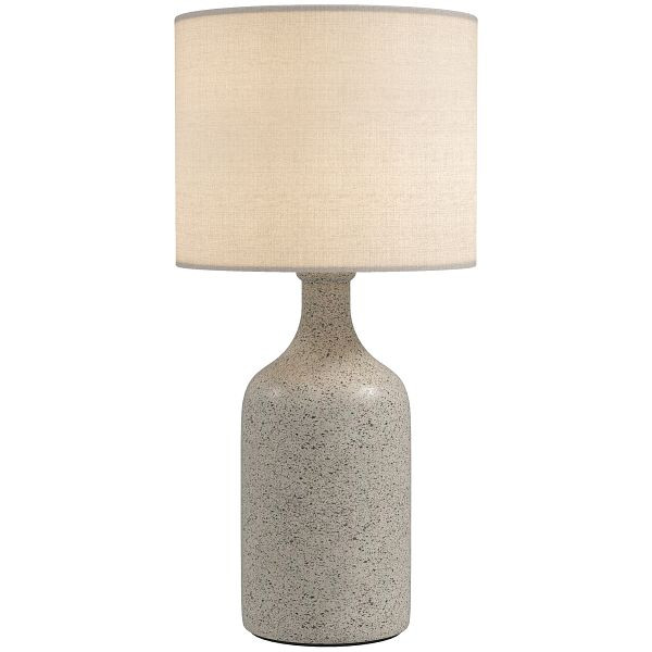 HOMCOM Tischlampe Tischleuchte, Nachttischlampe Schreibtischlampe mit Keramiksockel, Leinenschirm, 22x22x45 cm Sandbraun+Weiß, B31-597V90SD