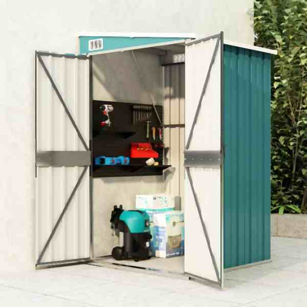 vidaXL Anbauschuppen Grün 118x100x178 cm Verzinkter Stahl, 316217