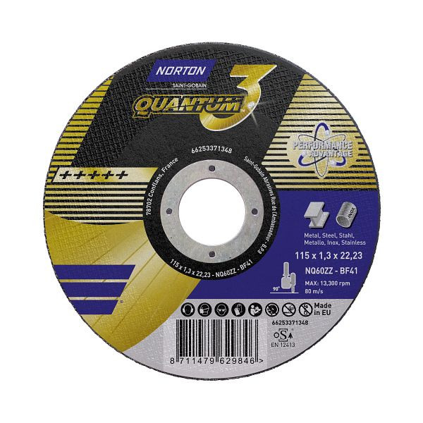 Norton Quantum3 Trennscheibe Metall/Inox C60R-115x1.0x22.23-T41 FLX-Merchandise, VE: 25 Stück, 66252832258