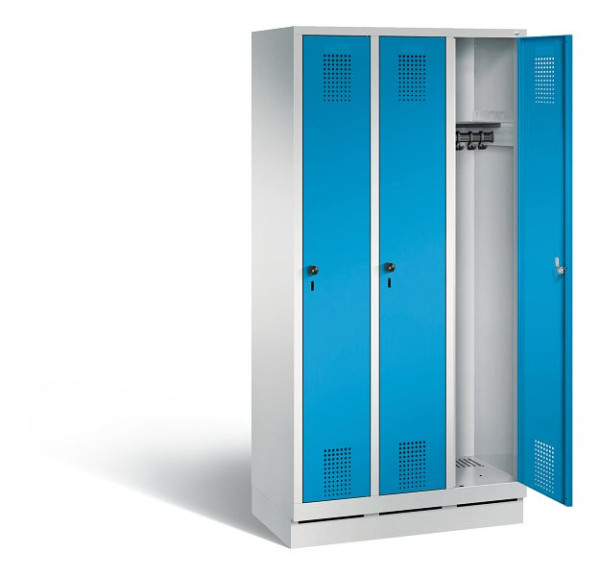 C+P Garderobenschrank Evolo, H1800xB900xT500mm, Farbe: Lichtgrau / Lichtblau, 48020-30 S10027