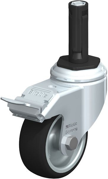 Blickle LKRA-PATH 80G-11-FI-ER12 Apparate-Lenkrolle mit Expander & Feststeller, Thermoplastisches Polyurethan, Grau, 848683