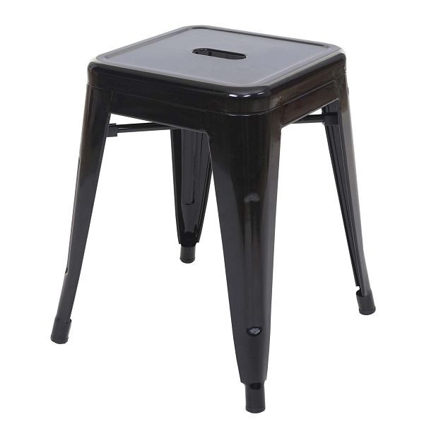 Mendler Hocker HWC-A73, Metallhocker Sitzhocker, Metall Industriedesign stapelbar, schwarz, 57895
