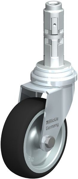 Blickle LRA-PATH 75G-E02 Apparate-Lenkrolle mit Expander, Thermoplastisches Polyurethan, Grau, 848608
