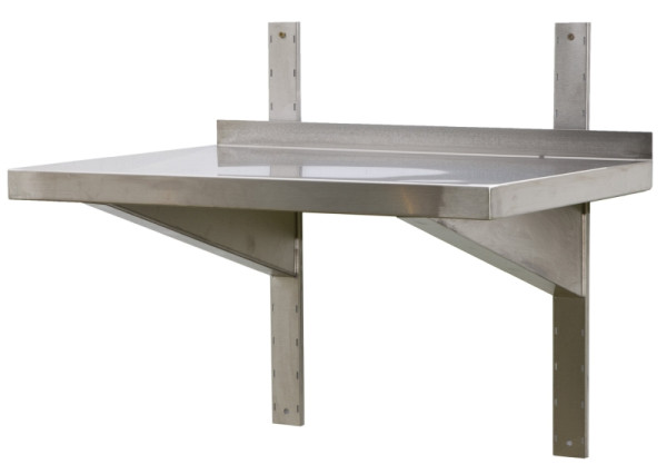 A&S Gastro Edelstahl Wandboard mit Aufkantung, Tiefe 300 mm, AISI 304, 500 x 300 x 40 mm, WBD053