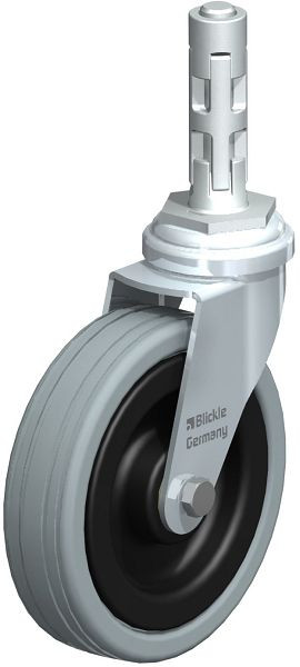 Blickle LRA-VPA 100K-E01 Apparate-Lenkrolle mit Expander, Vollgummi, Grau, 321000