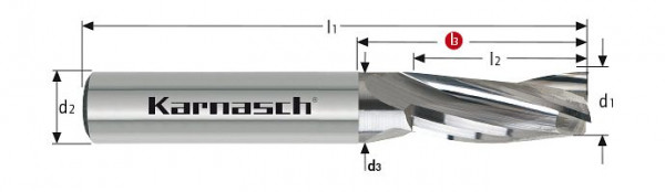 Karnasch VHM-Schlichtfräser lang HSC/HPC d=20,0 mm geläppt rechtsspirale, rechtsschneidend, 3062342000