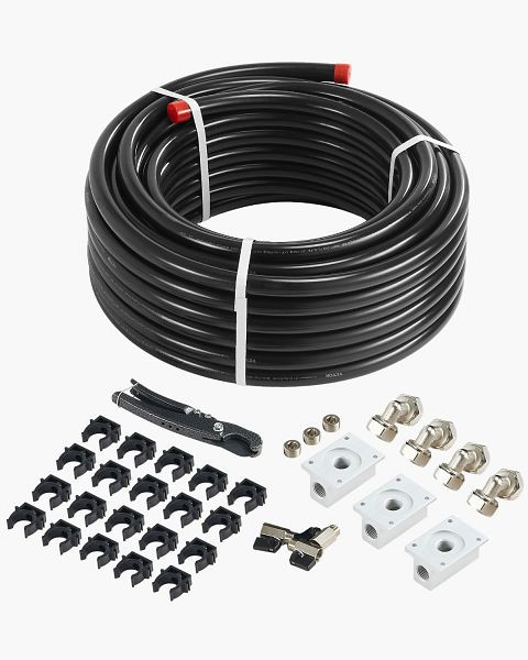 VEVOR Druckluftschlauch Set 30,48mx19,05mm HDPE/Alu-Luftleitungssystem, Schwarz, YSKQGDXT34INVBJNDV0