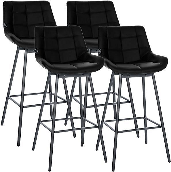 CLP Barhocker Weston Schwenkbar Kunstleder, schwarz, VE: 4 Stück, 327337