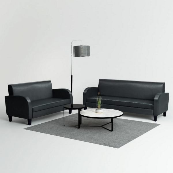 vidaXL 2-tlg. Sofa-Set Kunstleder Schwarz, 275227, 8718475614500