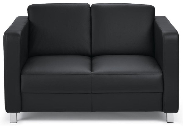 Deskin Sofa 2-Sitzer AREZZO, Füße verchromt, Kunstleder, Farbe schwarz, 285378