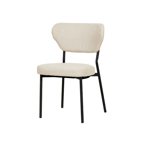 Feros Duko Stapelstuhl mit Bezug, Beige, 51021, 8719979479855