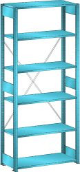 LISTA Grundregal L1006 (BxTxH) 1000x500x2500mm 160kg, 2 Regalstützenpaare inklusive 6 Tiefenstreben, Farbe: Lichtblau, 50.226.010