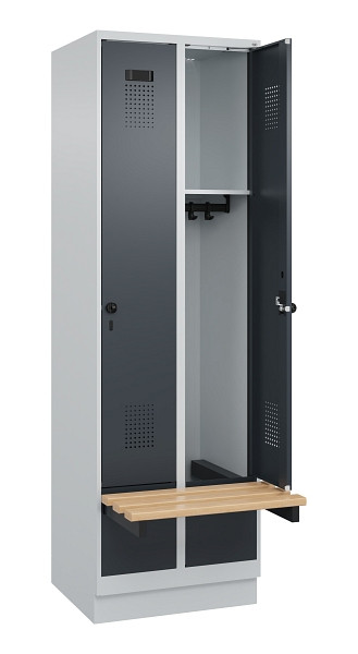 C+P Spind Evolo PLUS, 2 Abteil, 1950x600x815mm, 7035/7016, Drehriegel, 049040-20 S10012