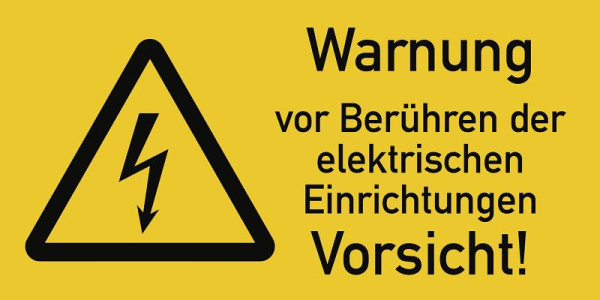 Moedel Warnung vor Berühren der elektrischen Einrichtungen, Kombischild, Folie, 105x52 mm, 57969