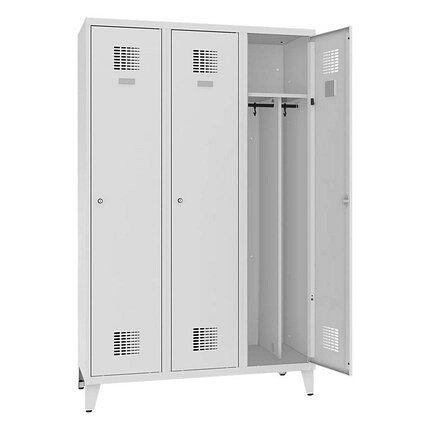 Eurobox Umkleidespind, 3 Abteile 1200 mm mit Füßen, 0101-040301