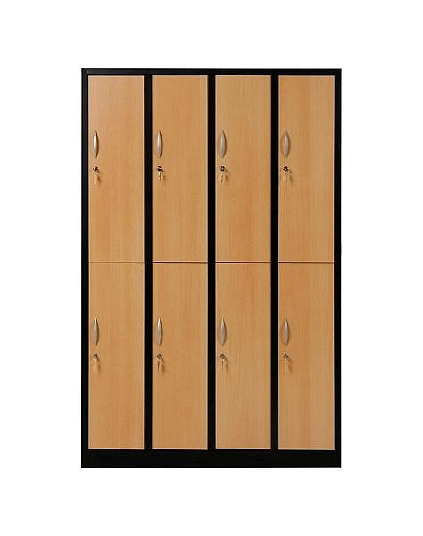 Mades Garderobenschrank 8- türig schwarz/Buche Dekor, SD1077271sbuA