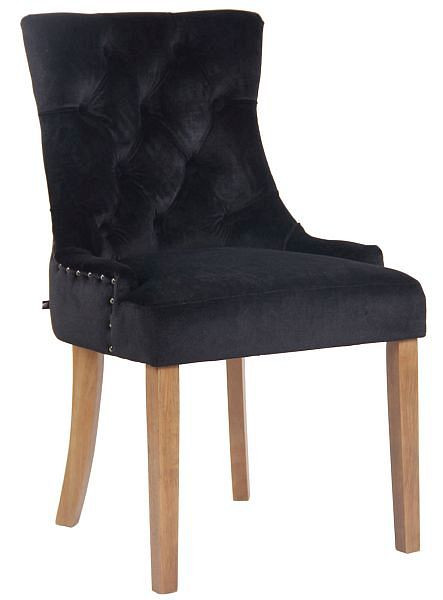 CLP Esszimmerstuhl Aberdeen Samt antik-hell, schwarz, 314123