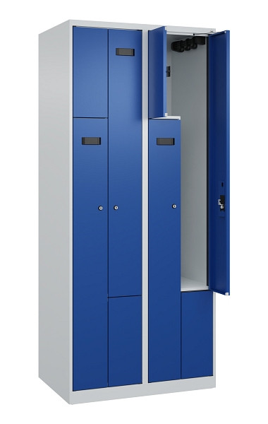 C+P Z-Spind Evolo PLUS, 4 Fächer, 1850x800x500mm, 7035/5010, Zylinderschloss, 049003-224 S10033