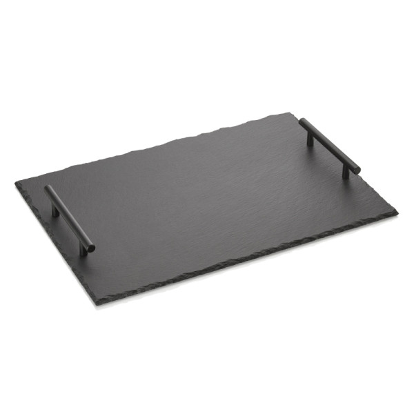 WAS Naturschieferplatte mit Griffen SLATE LINE, 45 x 30 cm, Naturschiefer, 3316045