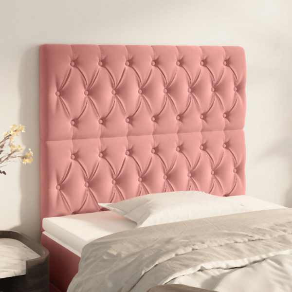 vidaXL Kopfteile 2 Stück Rosa 90x7x78/88 cm Samt, 3116709