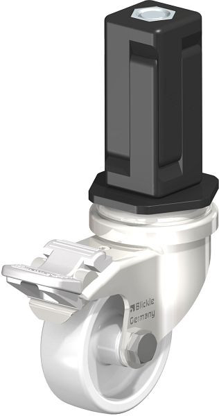 Blickle LRXA-PO 50G-FI-EXV04 Edelstahl-Apparate-Lenkrolle mit Expander & Feststeller, Polyamid, Weiß, 856455