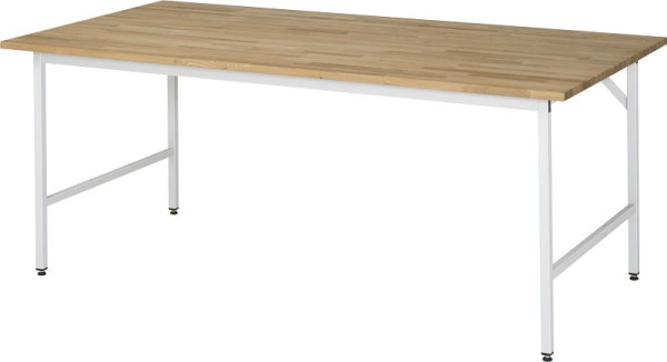 RAU Arbeitstisch Serie Jerry (3030) - höheneinstellbar, Buche-Massiv-Platte, 2000x800-850x1000 mm, 06-500B10-20.12