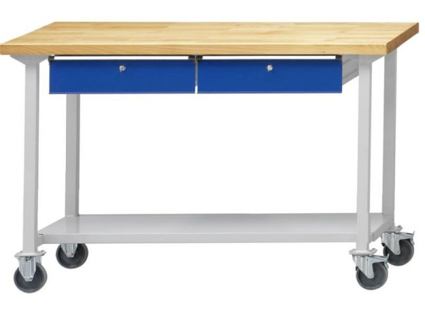 ANKE Werkbänke Arbeitstisch, Modell 165, 1500 x 800 x 840 mm, RAL 7035/5010, BMP 40 mm, 401.880