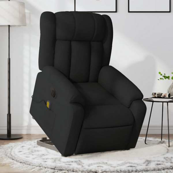 vidaXL Elektrischer Massagesessel mit Aufstehhilfe Schwarz Stoff, 3205354