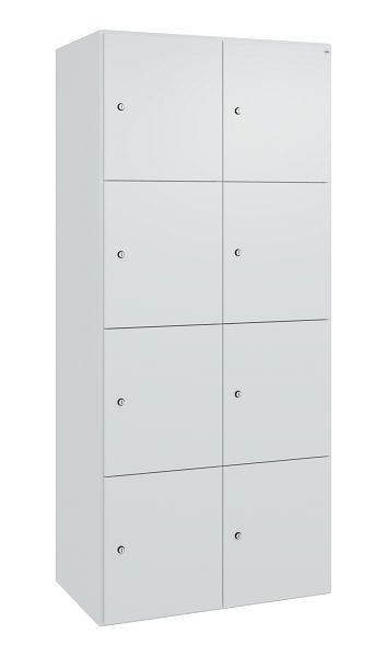 C+P Stahl-Schließfachschrank FlexOffice Prefino, 2 Abteile, H1850B800T525 mm, Lichtgrau, 46080-220404 S10003