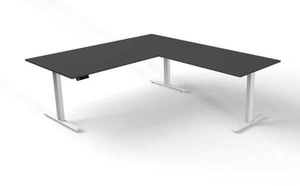 Kerkmann Sitz-/Stehtisch B 2000 x T 1000 mm mit Anbauelement, elektrisch höhenverstellbar von 720-1200 mm, Move 3, Farbe: anthrazit, (Montage), 10382713-1