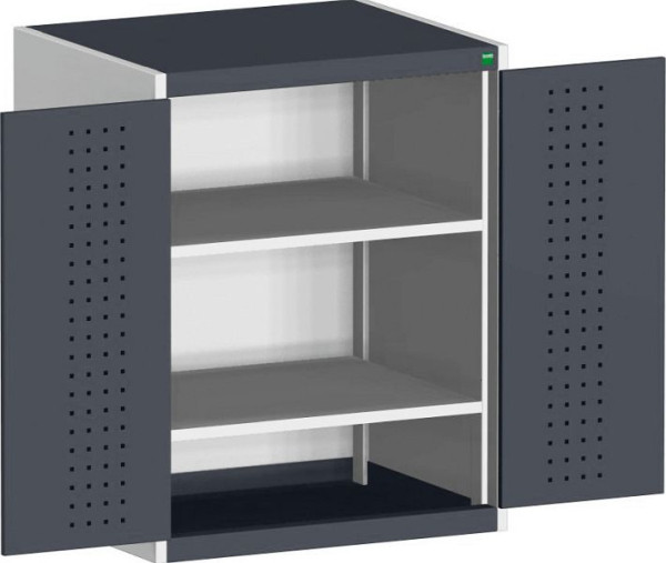 bott cubio Flügeltürschrank bestückt mit 2 Fachböden BxTxH: 800 x 525 x 1000 mm, RAL 7035/7016, 40012122.19V