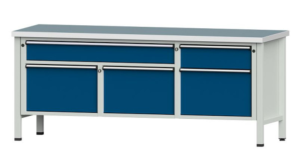 ANKE Werkbänke Kastenwerkbank, Modell 280 V, 2000 x 700 x 840 mm, RAL 7035/5010, UBP 40 mm, 304.508