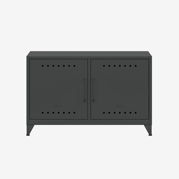 Bisley Fern Cabby Sideboard, mit festem Fachboden, Kabeldurchlass in der Rückwand und Klett-Kabelhalter, anthrazitgrau (634), FERCAB634