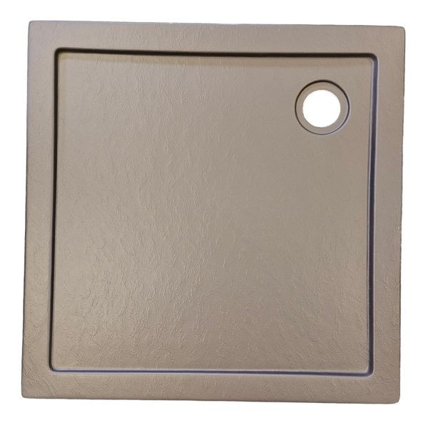 Sanotechnik Eck-Brausetasse Acryl 90 x 90 x 4cm Steineffekt grau, G90SG