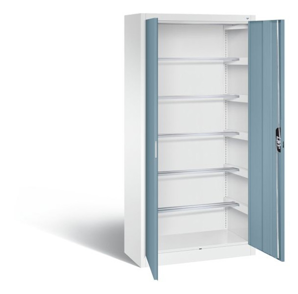 C+P Büro-Drehtürenschrank Acurado, H1950xB930xT400 mm, Weiß/Horizontblau, 9260-600 S10415
